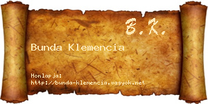 Bunda Klemencia névjegykártya